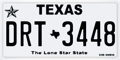 TX license plate DRT3448