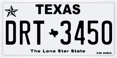 TX license plate DRT3450