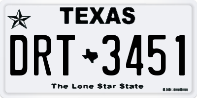 TX license plate DRT3451