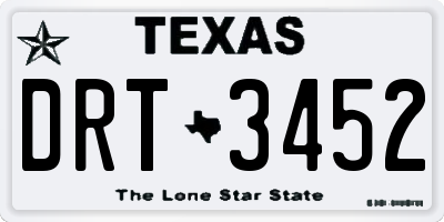 TX license plate DRT3452