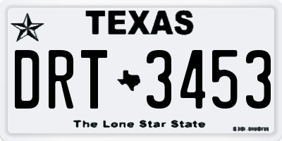 TX license plate DRT3453