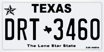 TX license plate DRT3460