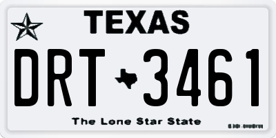 TX license plate DRT3461