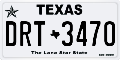 TX license plate DRT3470