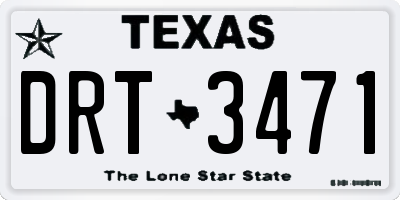 TX license plate DRT3471