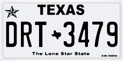 TX license plate DRT3479