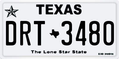 TX license plate DRT3480