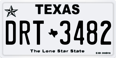 TX license plate DRT3482