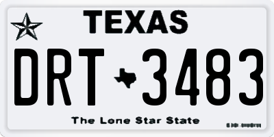 TX license plate DRT3483