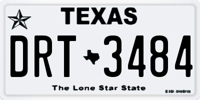 TX license plate DRT3484