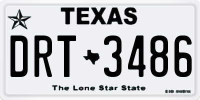 TX license plate DRT3486