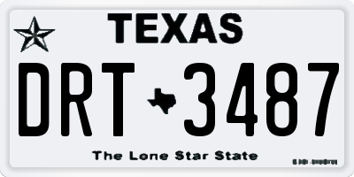 TX license plate DRT3487