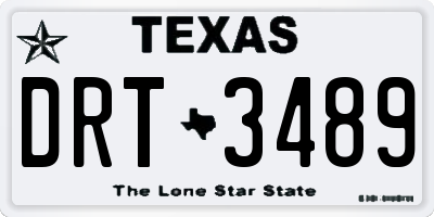TX license plate DRT3489