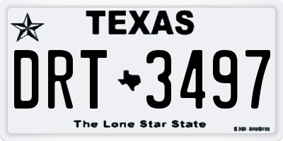 TX license plate DRT3497