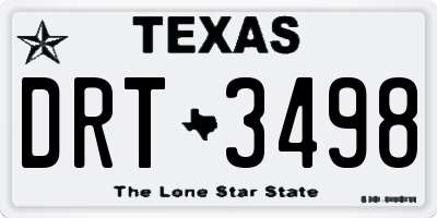 TX license plate DRT3498