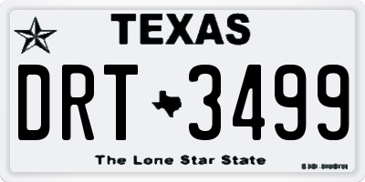 TX license plate DRT3499