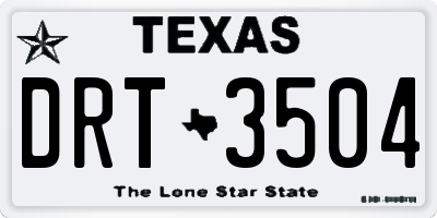 TX license plate DRT3504