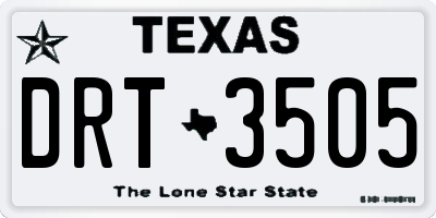 TX license plate DRT3505