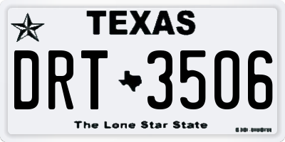TX license plate DRT3506