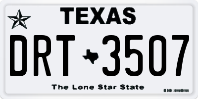 TX license plate DRT3507