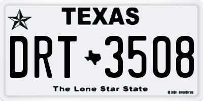 TX license plate DRT3508