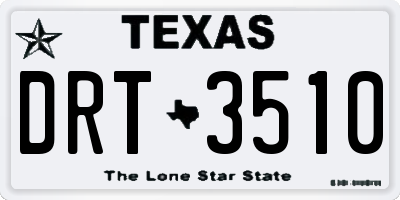 TX license plate DRT3510