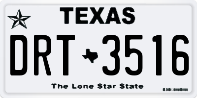 TX license plate DRT3516