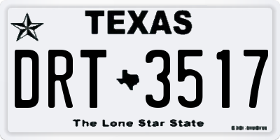 TX license plate DRT3517
