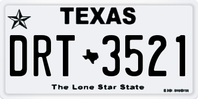 TX license plate DRT3521