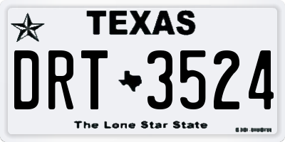 TX license plate DRT3524