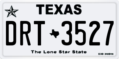 TX license plate DRT3527
