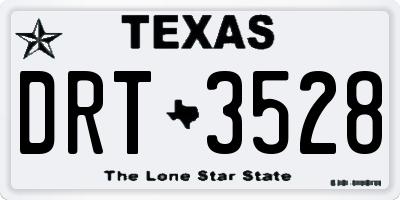 TX license plate DRT3528