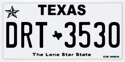 TX license plate DRT3530