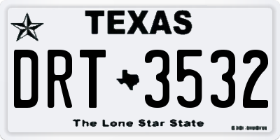 TX license plate DRT3532