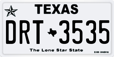 TX license plate DRT3535
