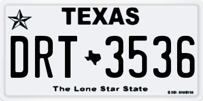 TX license plate DRT3536