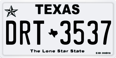 TX license plate DRT3537