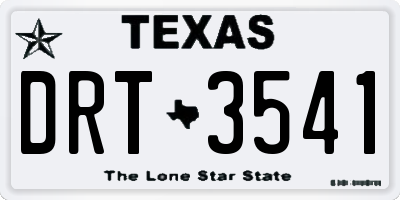 TX license plate DRT3541