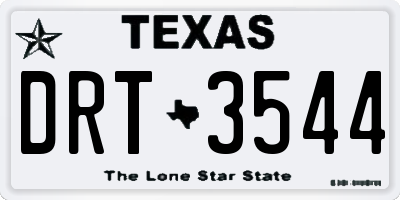 TX license plate DRT3544