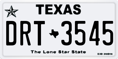 TX license plate DRT3545