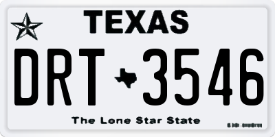 TX license plate DRT3546