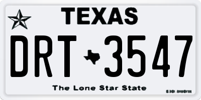 TX license plate DRT3547