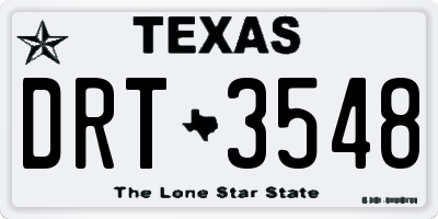TX license plate DRT3548