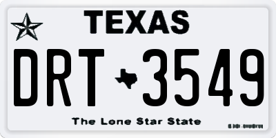 TX license plate DRT3549