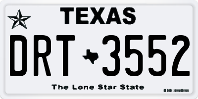 TX license plate DRT3552