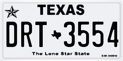 TX license plate DRT3554