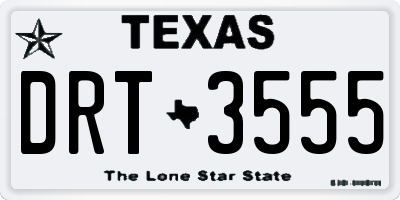 TX license plate DRT3555