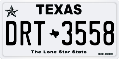 TX license plate DRT3558