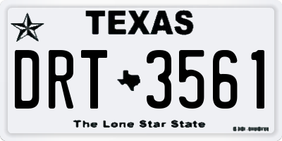 TX license plate DRT3561