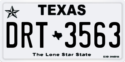 TX license plate DRT3563